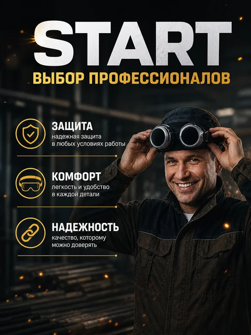 STARTWELD Очки газосварочные винтовые ЗН-56 маска для сварщика, вариант, фото 7