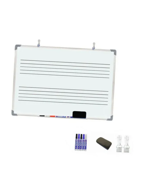 Белая доска для нот Dry Erase, двухсторонняя 30x45cm, белый, фото 2