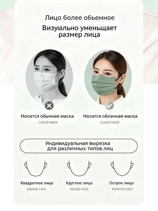 Одноразовая трёхслойная маска-повязка, розовая, 30 шт, 30 шт, фото 5