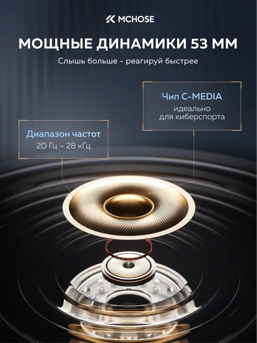 MCHOSE Наушники игровые беспроводные X9 Over-Ear Headphones, белый, фото 3