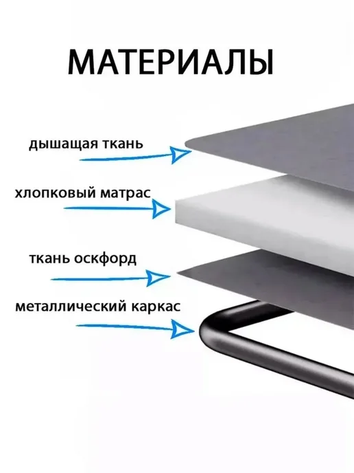 раскладушка с матрасом,взрослая для сна 200х83×38CM, 200х65 30CM, фото 3