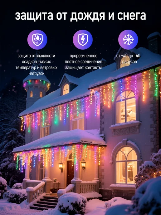 Гирлянда уличная бахрома на дом 100 метров, 100 м, фото 2