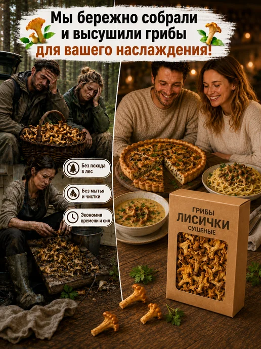 Грибы сушеные лисички 80 гр, 80 г, фото 4
