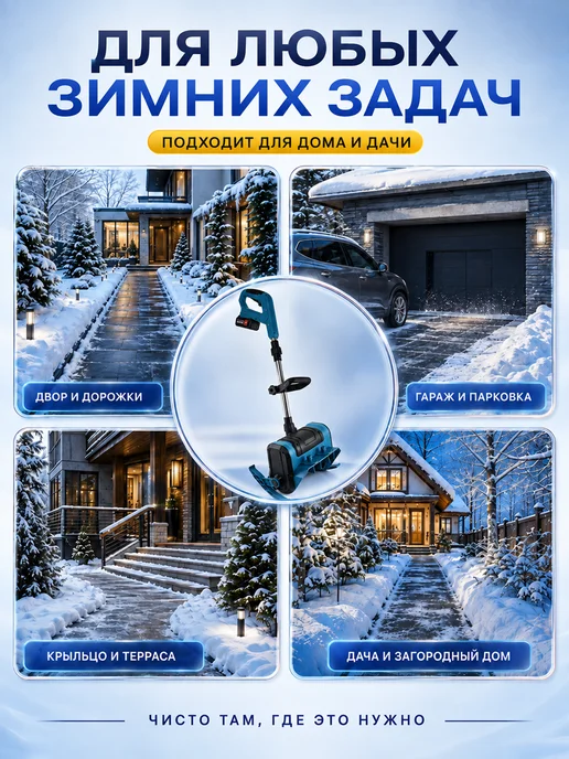 Снегоуборщик электрический для уборки снега, 2 шт, фото 6