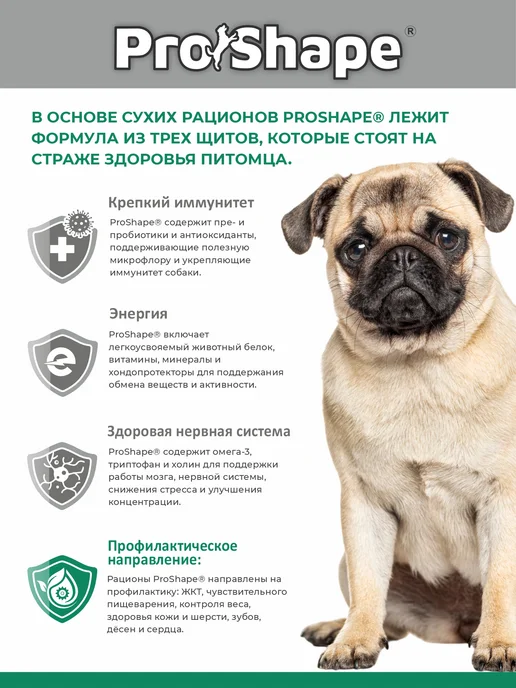 Сухой корм ProShape для собак, взрослые, мелкие, говядина, 1,5 кг, фото 2