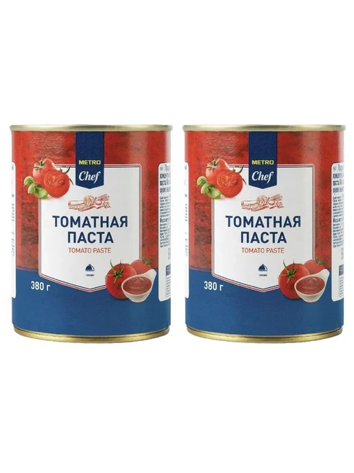 METRO Chef Томатная паста, 380 г, 2 шт, 380 г, 2 шт