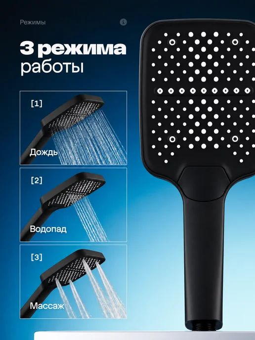 Империя воды Лейка для душа, черный, фото 3