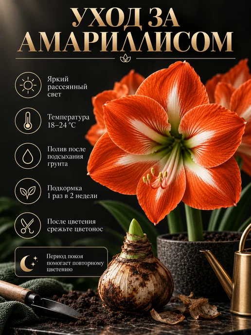 Амариллис Луковица Orange Queen 1 шт, 1 шт, фото 2