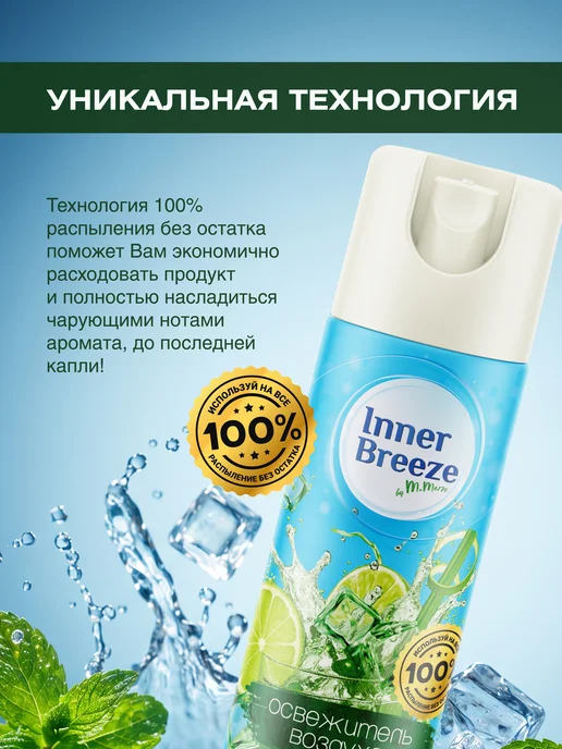 Inner Breeze Освежитель воздуха Освежающий мохито ароматизатор 300 мл, 300 мл, фото 5