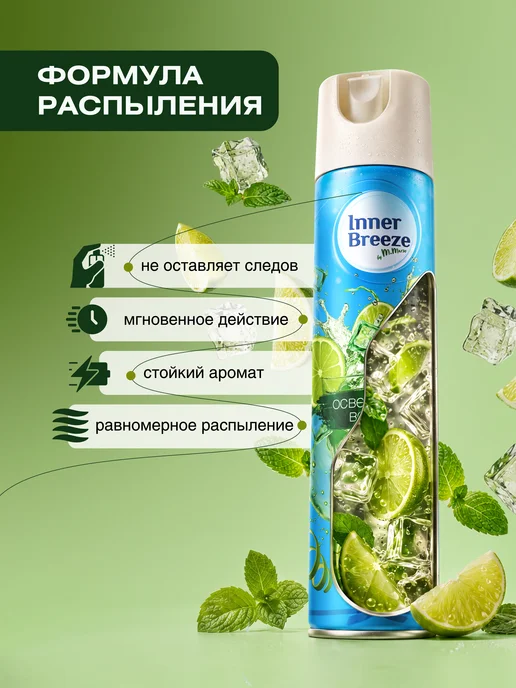 Inner Breeze Освежитель воздуха Освежающий мохито ароматизатор 300 мл, 300 мл, фото 6