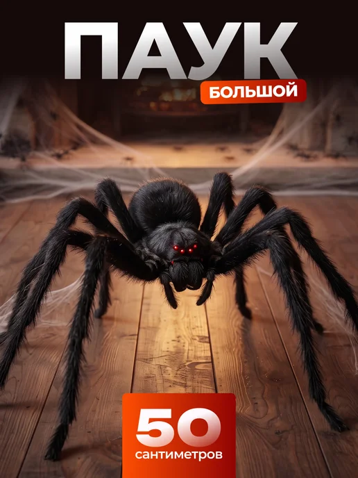 Набор декора Halloween паук паутина гирлянда летучие мыши, черный, фото 6