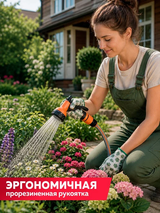 DERZHI Пистолет для полива на шланг с насадками, вариант, фото 6