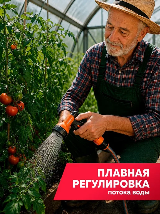 DERZHI Пистолет для полива на шланг с насадками, вариант, фото 8
