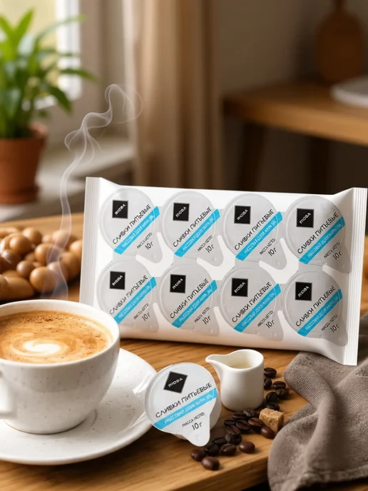 Сливки для кофе порционные Риоба 10% 10 шт по 10 г, 10 шт, 10 г
