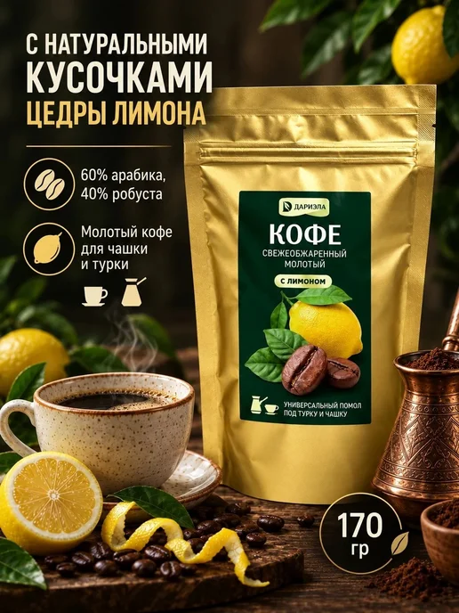 ДАРИЭЛА Кофе с натуральной цедрой лимона, 170 г, 170 г