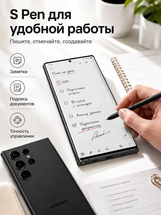 Смартфон Samsung S24 Ultra 12/256 ГБ, черный, фото 5