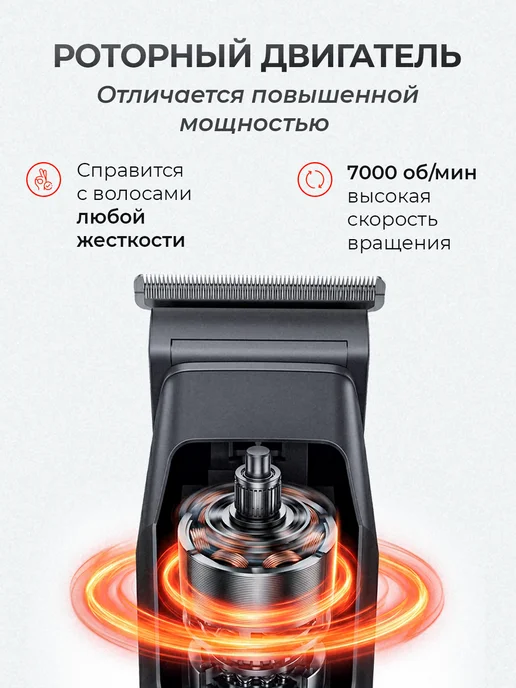 Higher Energy Триммер для бороды 7 в 1 аккумуляторный с насадками, черный, фото 2