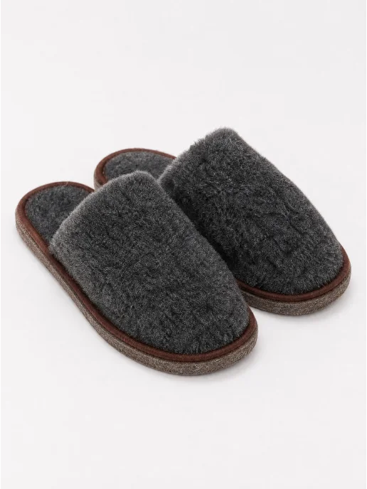 Hometop тапочки комнатные домашние меховые мягкие теплые, черный, фото 4