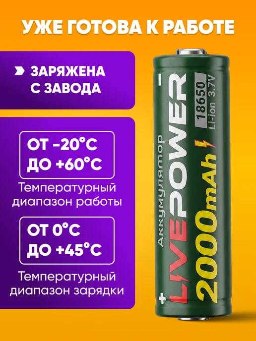 ABStore Аккумуляторная батарея 18650, Li-Ion аккумулятор, вариант, фото 7