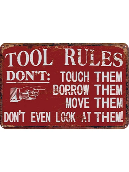 Винтажная металлическая табличка Rules, 30x20 см, 30x20 см