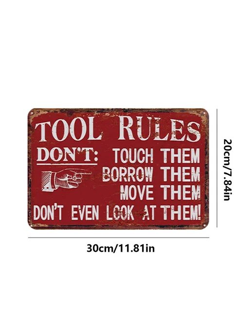 Винтажная металлическая табличка Rules, 30x20 см, 30x20 см, фото 7