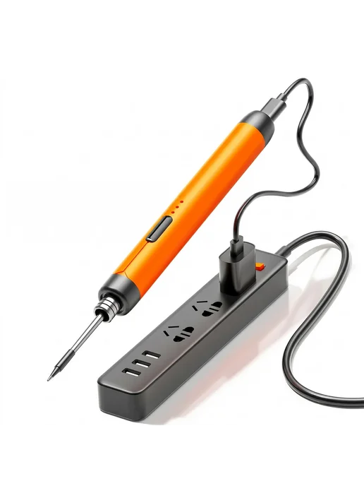 Маленький USB-паяльник 5V8W на Type-C, оранжевый, перезаряем, 8 Вт, фото 6