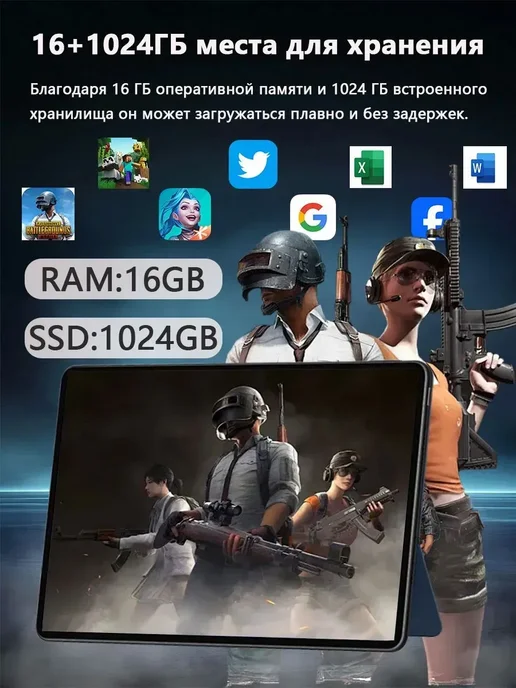 Планшет 11.6'' 2K IPS с клавиатурой и мышкой, вариант, фото 3