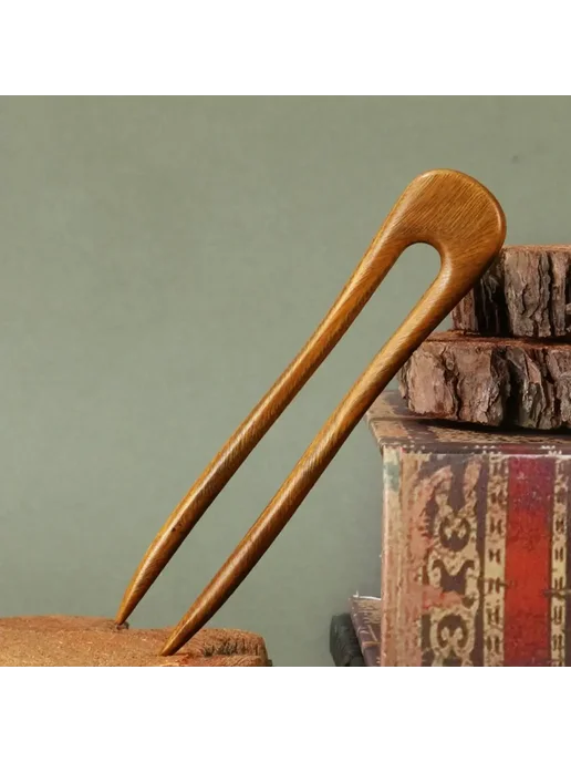Нет бренда Деревянные заколки для волос brown-style4, вариант, фото 3