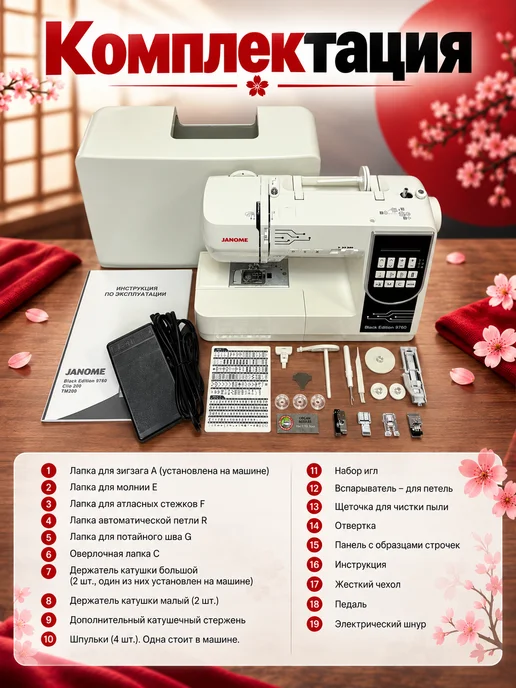 janome Электронная швейная машинка Black Edition 9760, черный, фото 2
