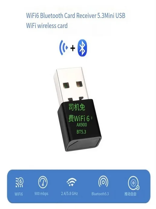 USB WiFi 6 адаптер AX900 с Bluetooth 5.3, 2.4 5 ГГц, вариант, фото 2