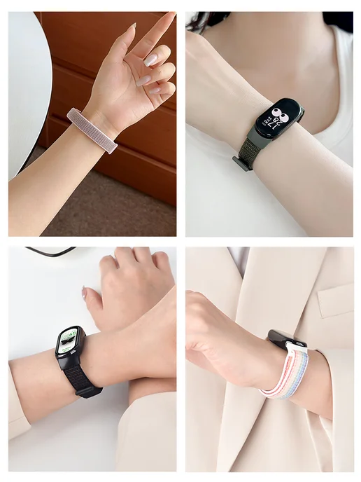 Ремешок силиконовый для фитнес браслета Xiaomi Mi Band 8/9/10/11 с металлическим фиксатором, черный, фото 2