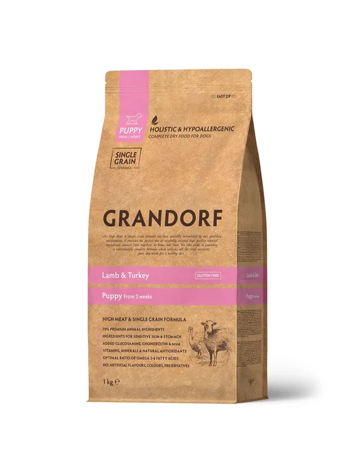Сухой корм Grandorf' Dog для собак, щенки, индейка, ягненок, 1 кг, фото 2