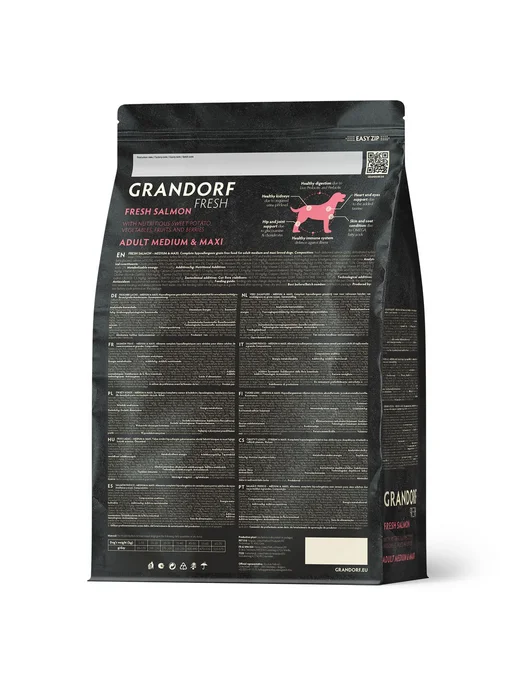 Сухой корм Grandorf' Fresh Dog для собак, взрослые, крупные, лосось, 10 кг, фото 3