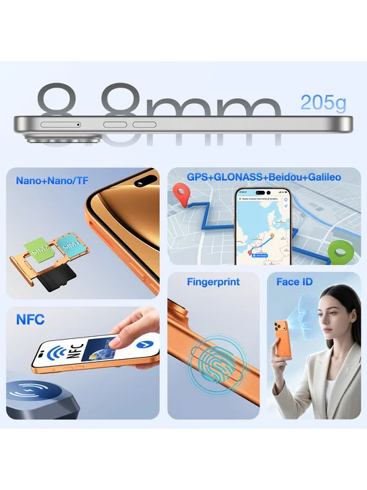 Смартфон OUKITEL C17plus 6/256 ГБ, синий, фото 7