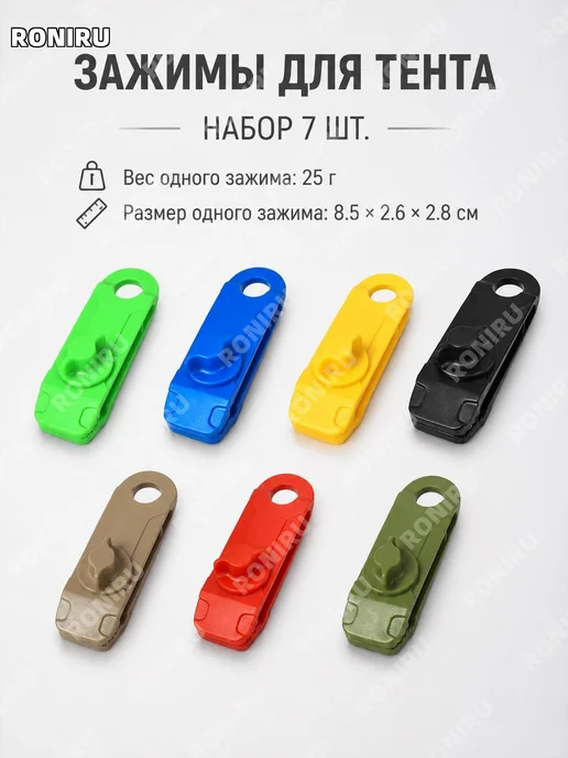 Зажим для тента палатки акулий клипса, вариант, фото 6