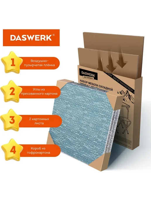 DASWERK Комплект складной мебели Стандарт стол и 4 стула, вариант, фото 4
