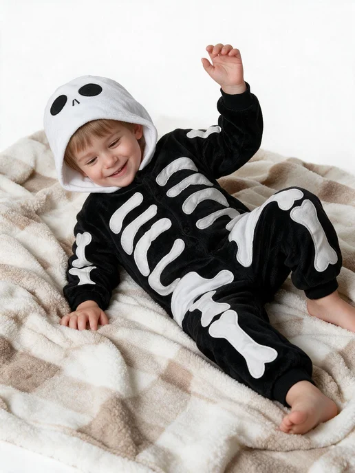 Детский комбинезон‑пижама «Капибара», черный, фото 7