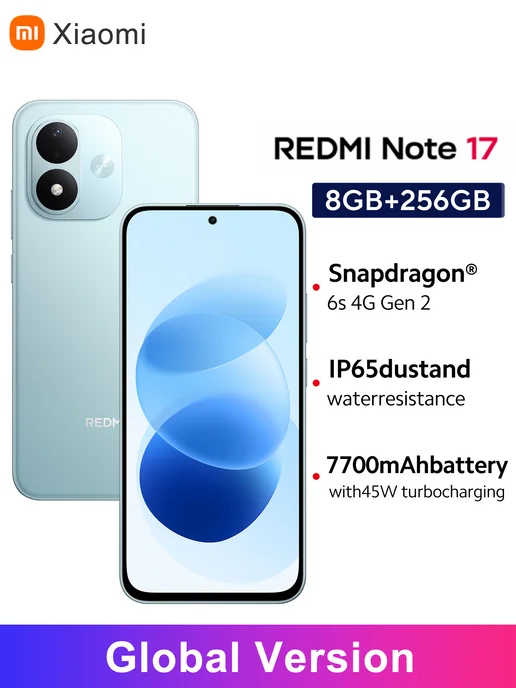 Смартфон Xiaomi Redmi Note 17 8/256 ГБ, голубой