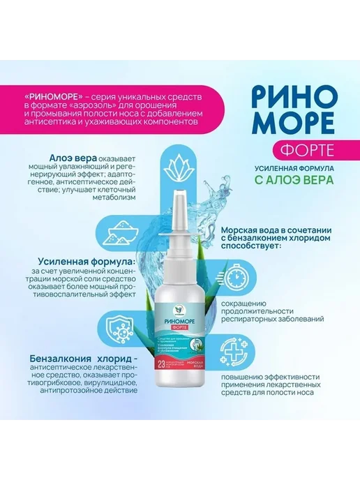 Освежающий спрей для носа с алоэ вера, вариант