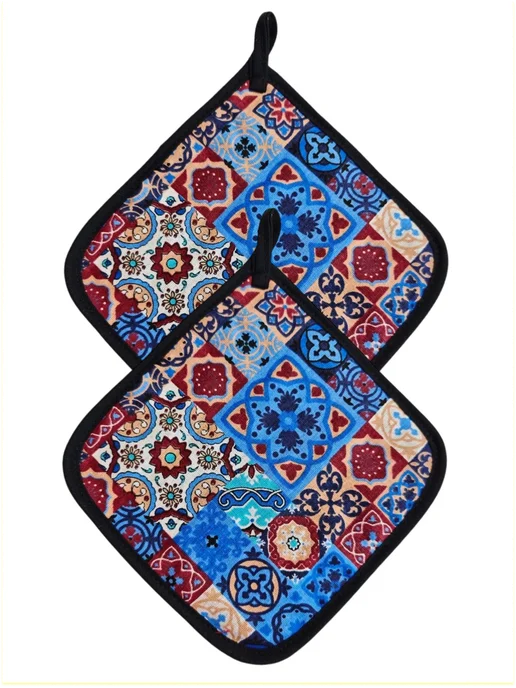 lorena-textile Прихватки кухонные Квадраты, синий, фото 2