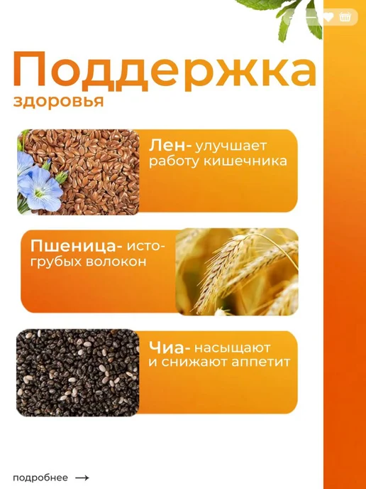 Смесь семян для салата. Семена льна. Семена Чиа. Клетчатка, вариант, фото 3