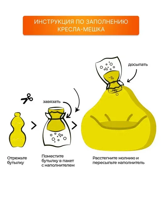 Наполнитель для кресла-мешка, гранулы полипропилена, 50 л, 50 л, фото 6