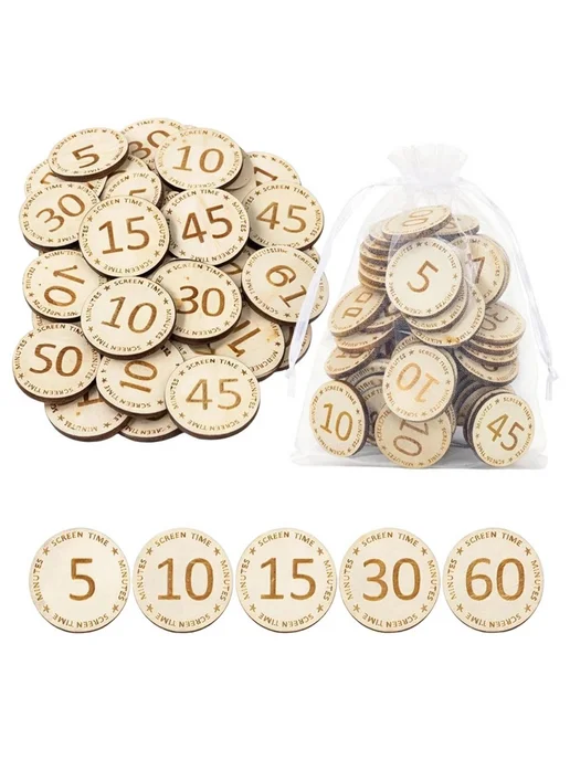 Деревянные жетоны для контроля времени за экраном, 150 шт, 150 шт, фото 7