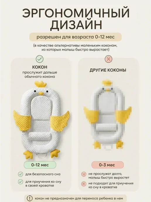 Кокон для новорожденных с похлопыванием и мобилем, вариант, фото 14