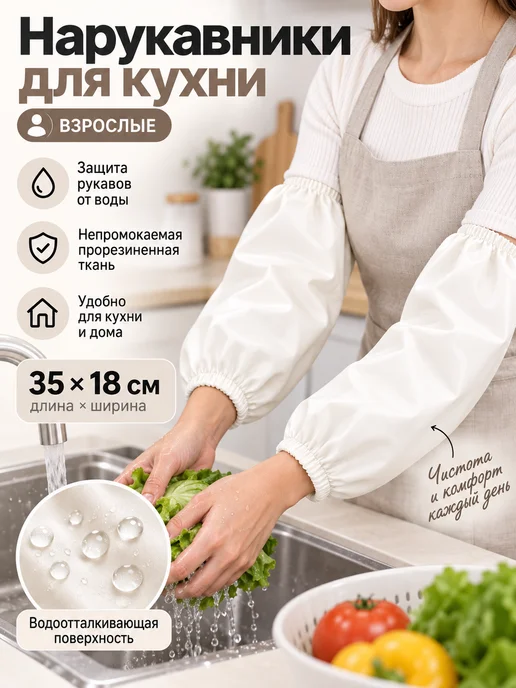 Нарукавники рабочие защитные для садоводов, для труда, белый, фото 2