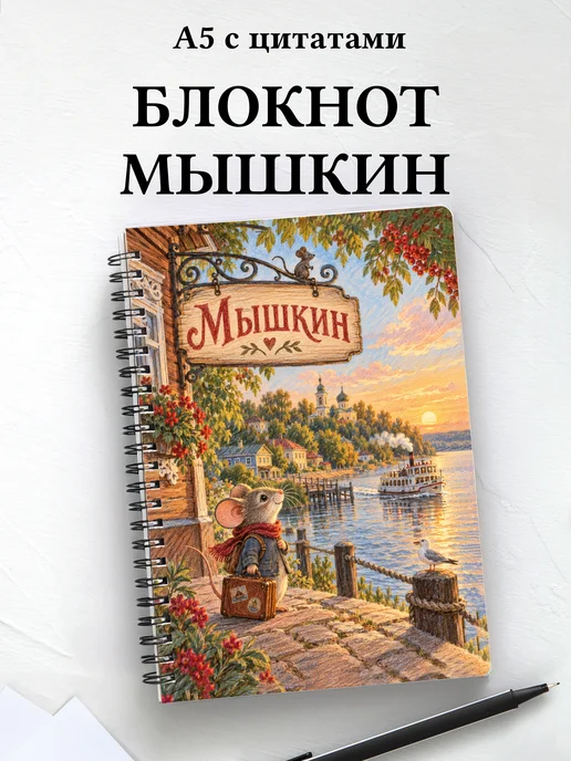 Блокнот Мышкин с мотивирующими цитатами