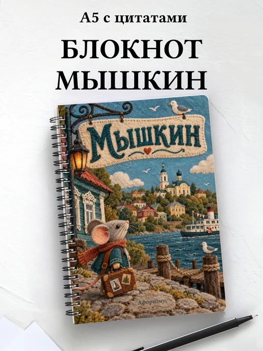 Блокнот Мышкин с мотивирующими цитатами