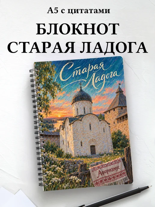 Блокнот Старая Ладога с мотивирующими цитатами
