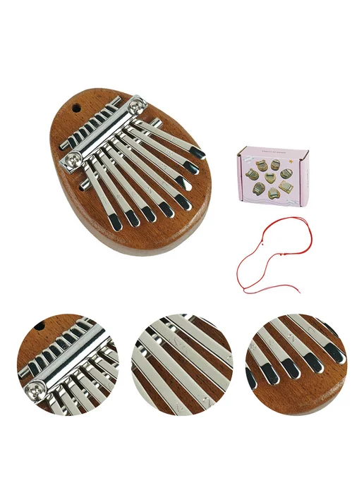 8-клавиш мини-Kalimba с шнуром, деревянная, музыка и finger, вариант, фото 3