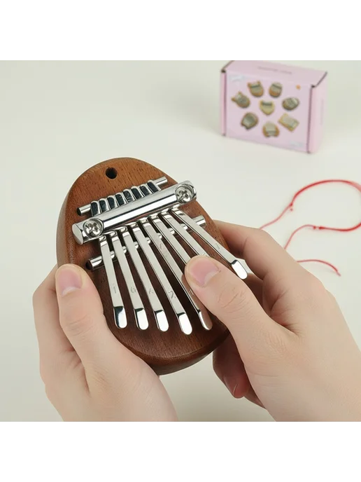 8-клавиш мини-Kalimba с шнуром, деревянная, музыка и finger, вариант, фото 7